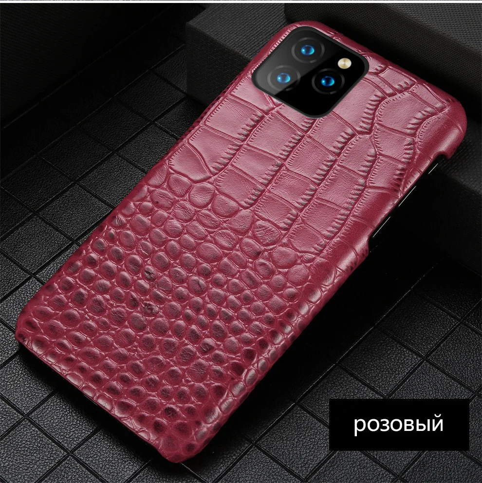 Чехол из натуральной кожи для телефона Apple iPhone 11 11 Pro 11 Pro Max X XS XSMax XR 7 8 plus 5 5S se 6 6S Plus крокодиловая кожа