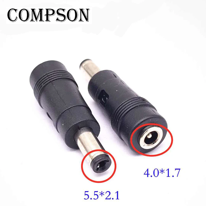 COMPSON 1шт./лот 5 5x2 1 мм штекер до 4 0x1 7 гнездо постоянного тока адаптер для ноутбука 0 x