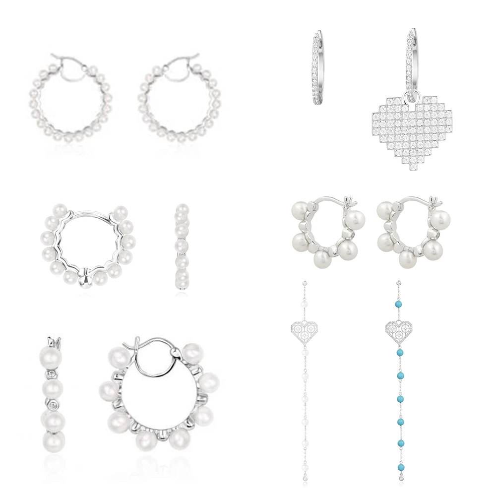 

2020 Fashion New High Quality Asymmetric Heart Shape Single Heart Shaped Pearl Earrings Luxury Gifts For Women's Banquet