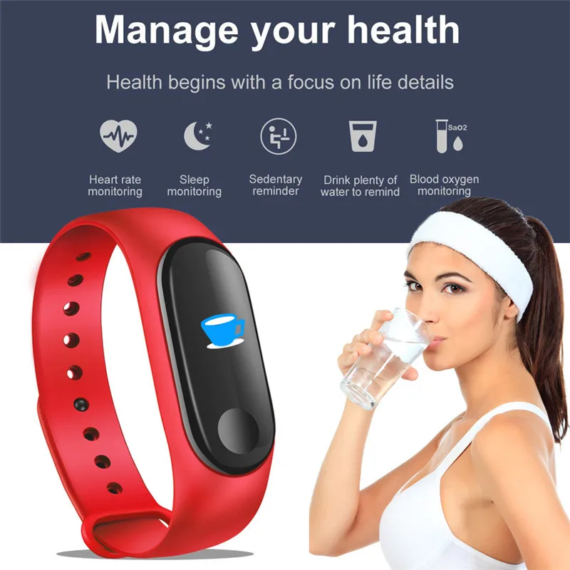 LIGE Smart Bracelet LED Color Screen Sport Watch Men Wristband Fitness Heart Rate Pedometer Tracking Detection smart watch | Электроника
