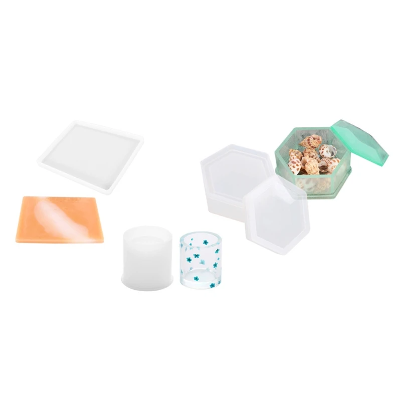 

Silicone Box Molds with 9-Slot Lipstick Organizer Molds Jewelry Storage Box T4MD