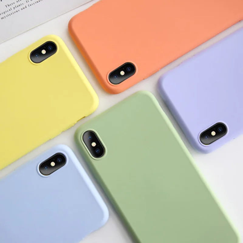 KJOEW силиконовый однотонный чехол для iPhone 11 Pro Max XR X карамельный цвет чехол для телефона s для iPhone 7 6 6S 8 Plus Мягкий чехол из ТПУ