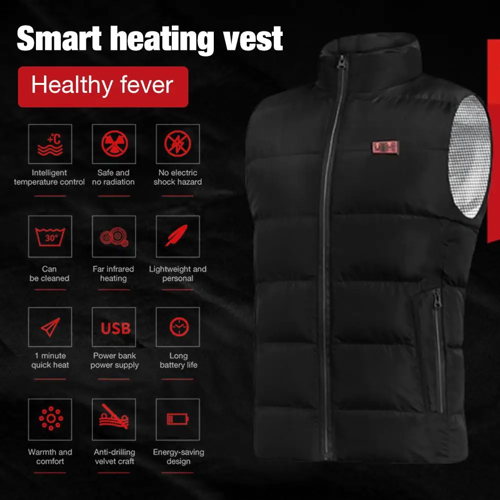 Мужской и Женский уличный жилет с USB-подогревом зимняя гибкая электрическая