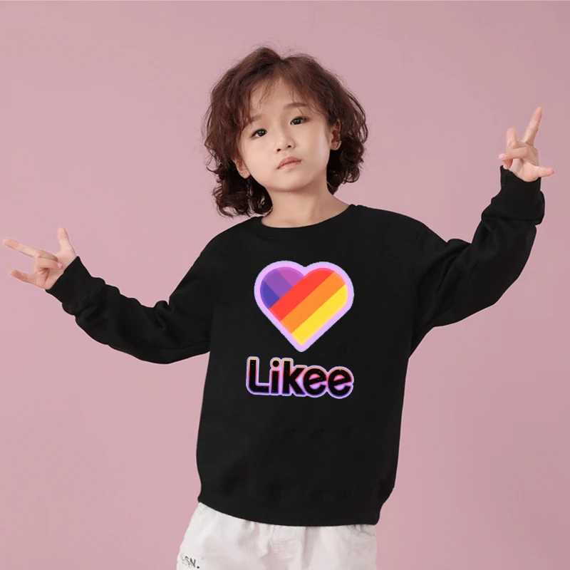 

2020 Child Likee Sweatshirts Kids LIKEE App Video Pullover Boys Girls Sportswear Tops Baby Cartoon Panda Print Hoodie Gifts