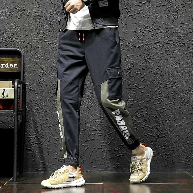 

Autumn Winter 2020 casual overalls men's multi-pocket brand loose beam leg pants men's casual trousers Korean trendy harem pants