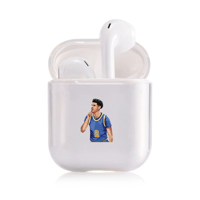 I200091 Знаменитый бренд баскетбольных Athlete наушники чехол для Apple airpods чехол игрок NBA Bluetooth Pop Air стручки чехол прозрачный жесткий чехол из пластика с изображением крышка - Цвет: I200091