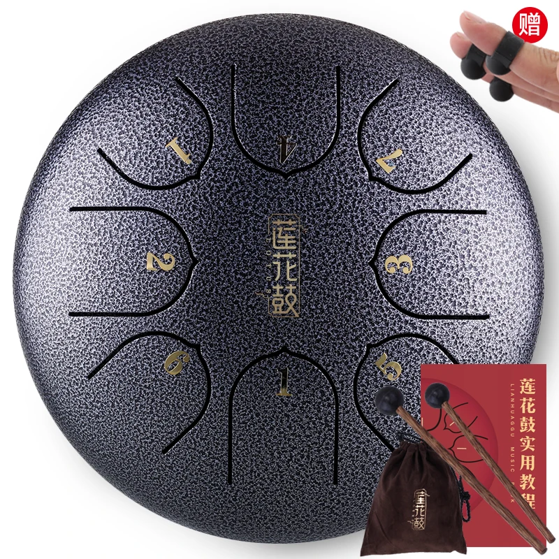 Music Education 6 Inch Tongue Drum 8 Tone Key Lotus Empty Muscial Instrument Accessories With Mallets Carry Bag8 | Спорт и