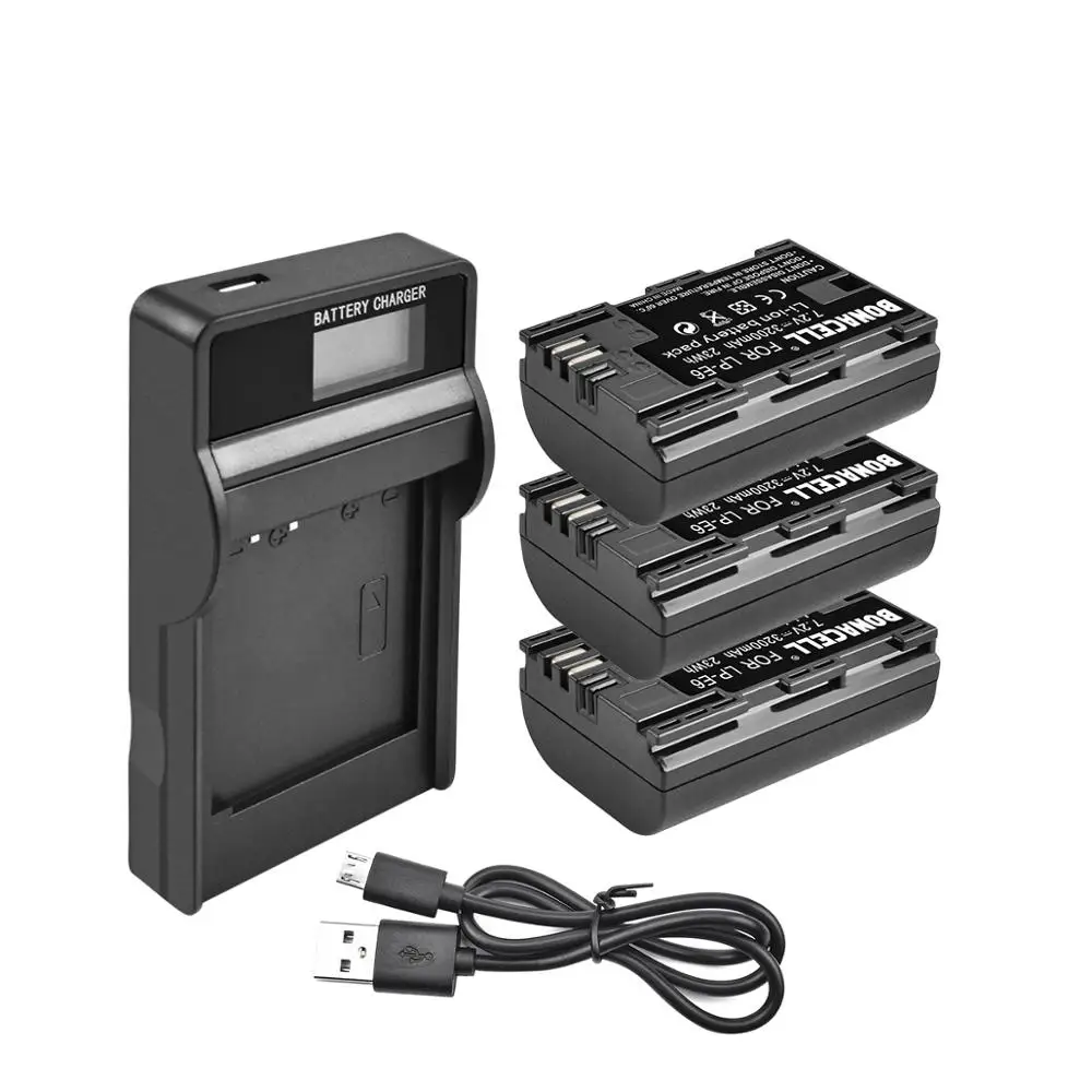 LP E6 аккумулятор + двойное зарядное устройство для Canon EOS 80D 6D 7D 70D 60D 5D Mark III II BG E14 E11 E9