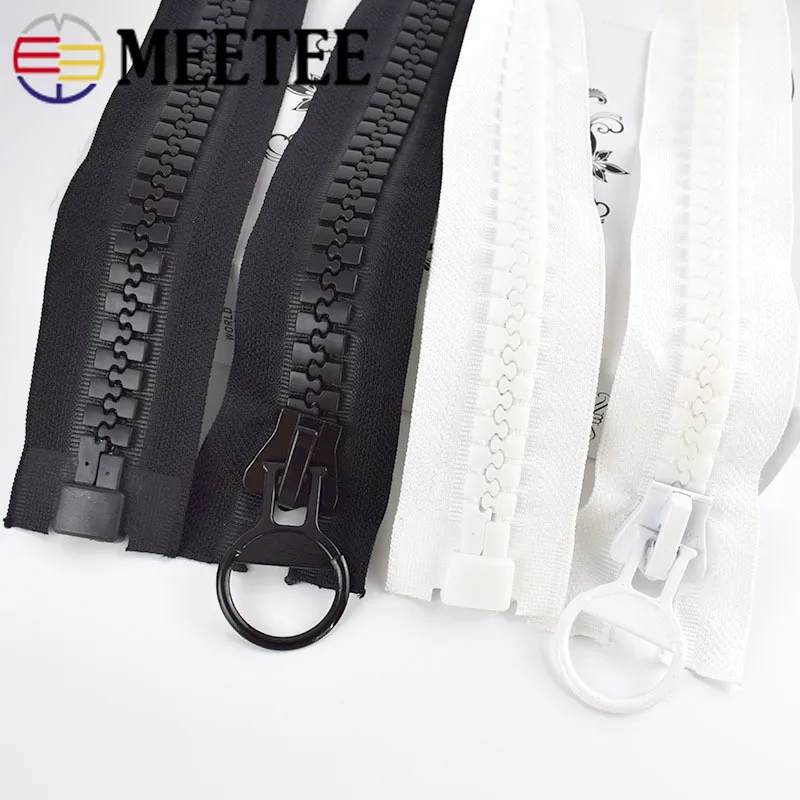 Meetee 20 #60/75/80/100/150/200 см очень большие молнии из смолы белый и черный открытый конец