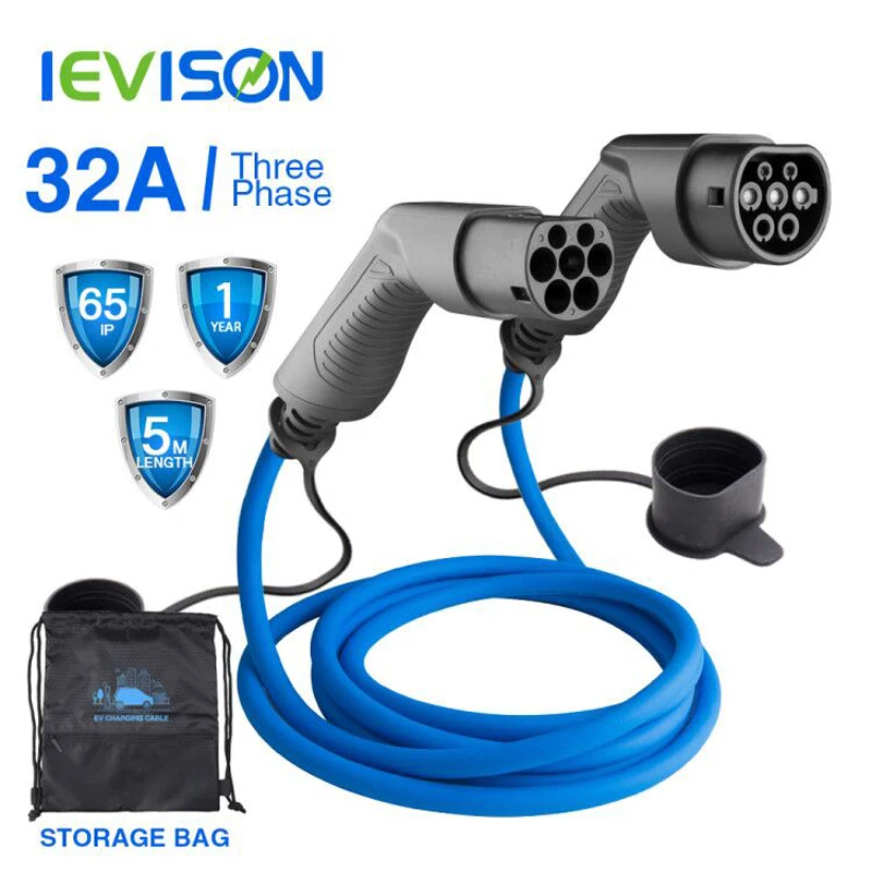 Зарядный кабель для электромобиля 32 А 22 кВт 3 фазы шнур автомобильной зарядной