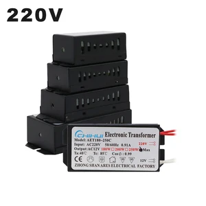 Электронный трансформатор, 220 В, 60 Вт, 80 Вт, 105 Вт, 120 Вт, 160 Вт, 180 Вт, 200 Вт, 250 Вт, для галогенной лампы переменного тока 12 В, хрустальная лампа, светодиодные бусины G4