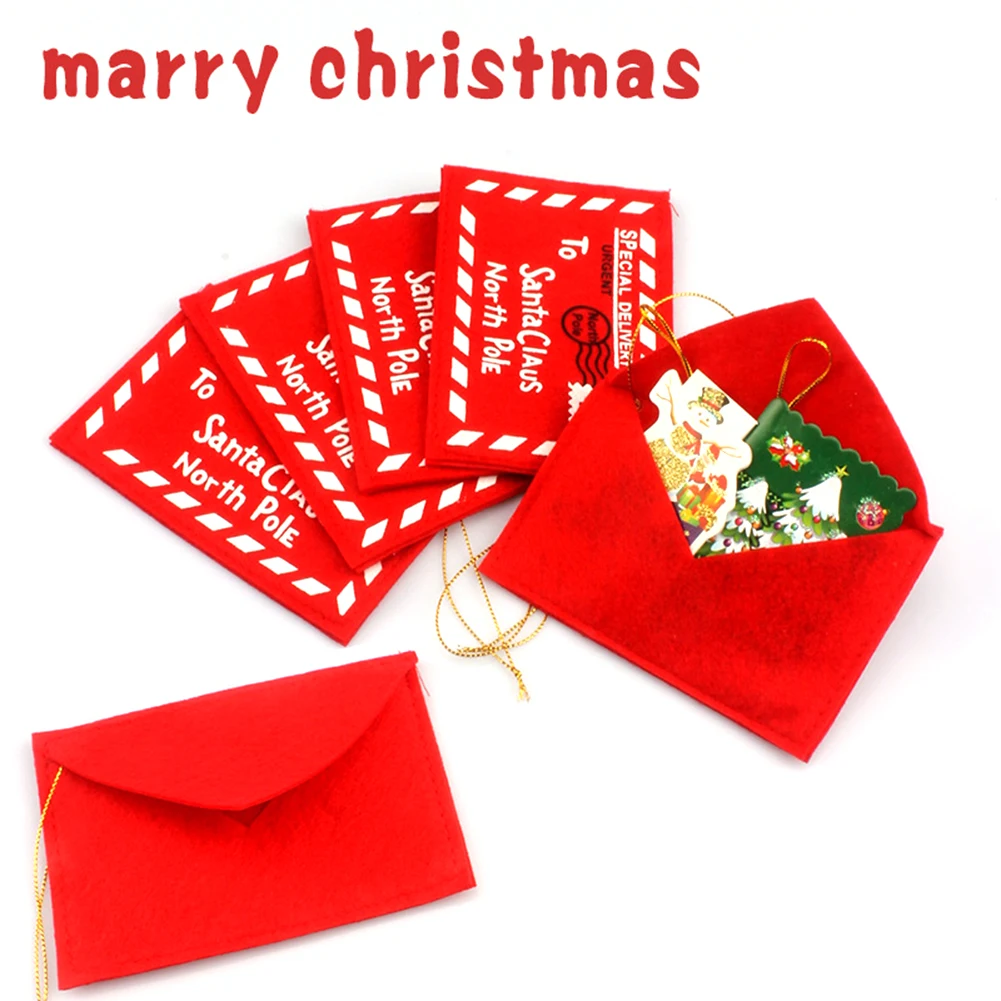 10 Pcs Christmas Greeting Hanging Lucky Red Envelope Bags Gifts Cards for New Year School Wedding Home Decorations | Дом и сад