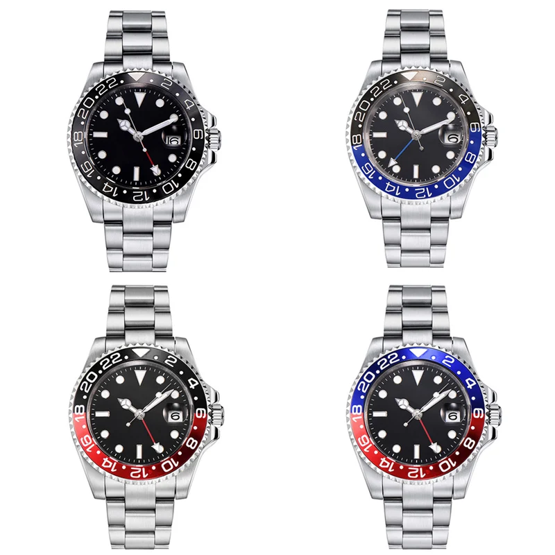 Механические Мужские часы GMT 40 мм сапфировое стекло мужской автоматический
