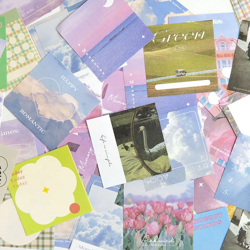 

400pcs/lot Sweet Guestbook Series Paper Landscape Flower Painting Memo Pads Scrapbooking Deco Note Book Creative Memo Pads