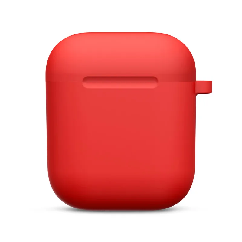 Мини Мягкий силиконовый чехол для Apple Airpods противоударный чехол для Apple гарнитура для Airpods чехол s ультра тонкий Air Pods защитный чехол - Цвет: Camellia Red