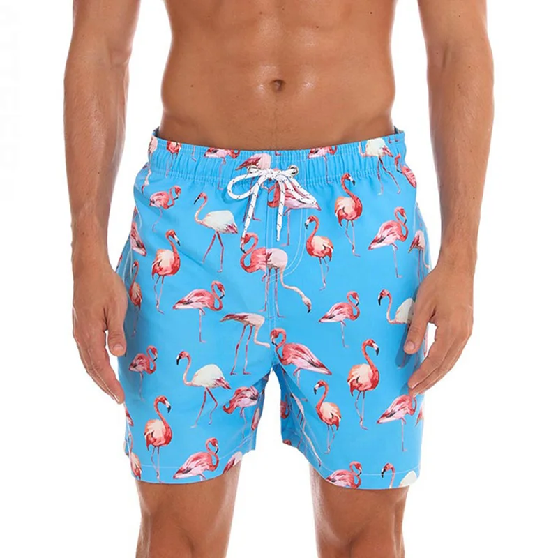 Blue flamingo DATIFER ES4W мужские пляжные шорты быстросохнущие купальный костюм размера плюс XXXL пляжная одежда трусы для мужчин купальники размер шорты для серфинга - Цвет: Blue flamingo
