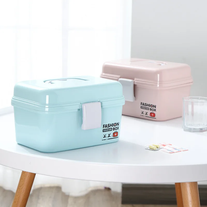 Portable Tier Medicine Boxes Folding Storage Box Large Capacity Drawer Sundries Organizer Chest First Aid Kit | Безопасность и