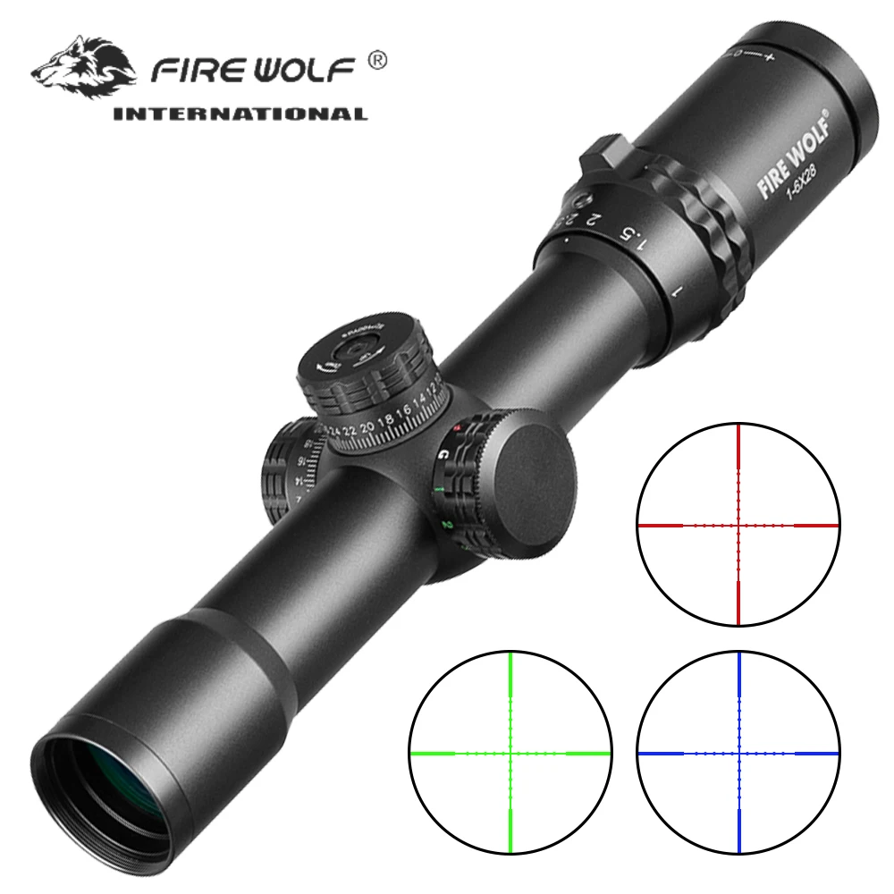 

1-6X28 HD Riflescope RGB Cross Dot Reticle Sight Rifle Scope Sniper Hunting Scopes Tactical Rifle Scope Airsoft Air Guns