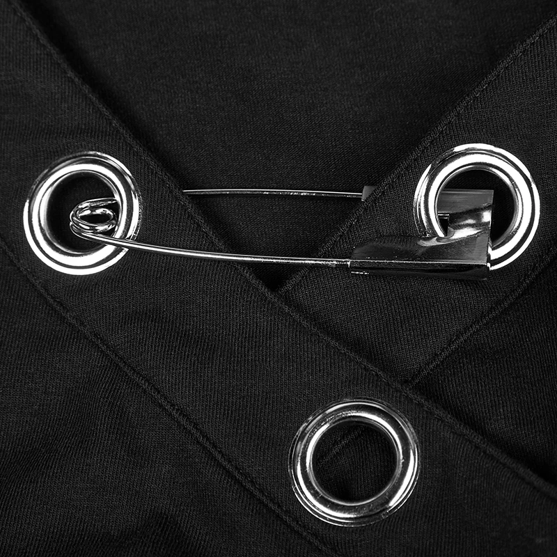 

Women Sexy Club Party Pencil dress Big Eyelet Deep V Collar Black Sexy Tight Stretch Party Dress Clothing PUNK RAVE