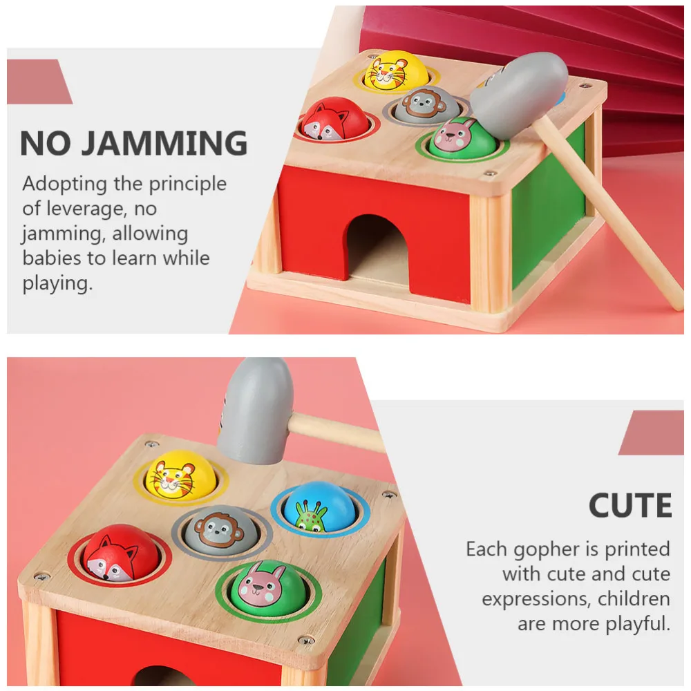 

1 Set Wooden Hammer Beat Toy Training Knock Playthings Early Educational Toy