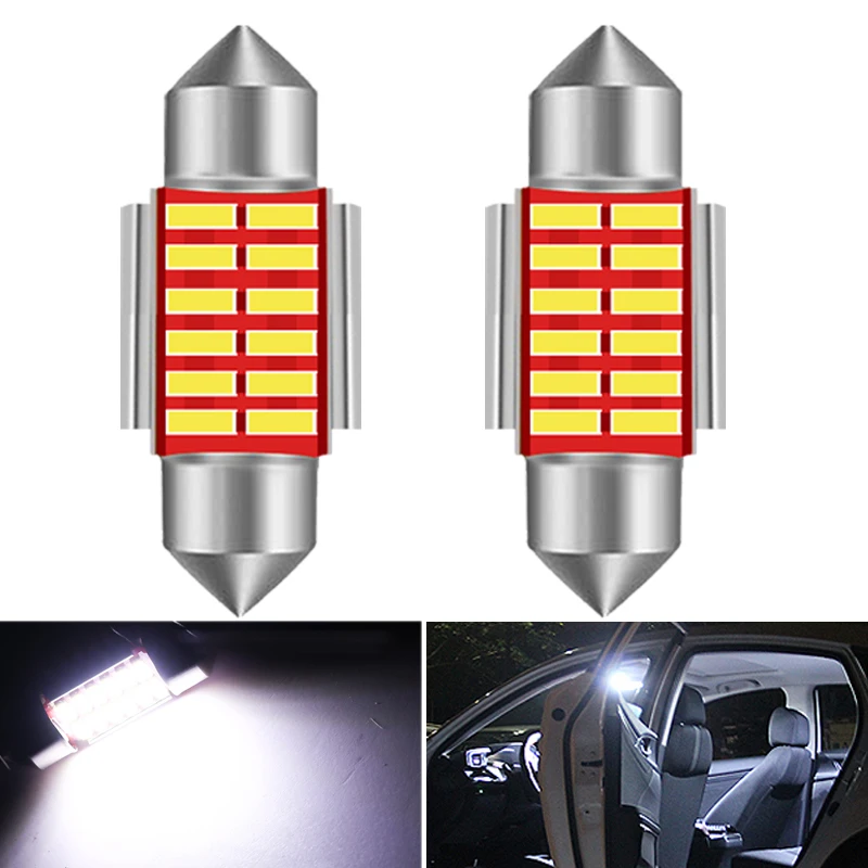 

2pcs Canbus C5W LED bulb Festoon 31mm/36mm/41mm /39mm Car Interior lights Dome Reading License Plate Lamp Auto 12V 6000K White