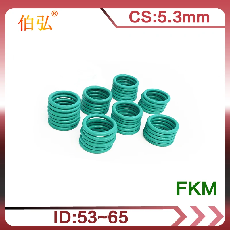 

Fluororubber O-Ring 1PC/lot FKM Sealing CS 5.3mm ID53/54.5/56/58/60/61.5/63/65mm O Ring Gasket Ring seal Washer