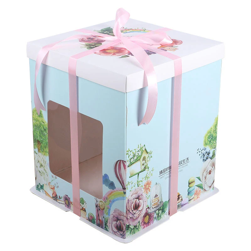 5 шт. увеличивающая коробка для праздничного торта 6/8 дюймов окна упаковочные