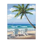 Полностью Квадратный бриллиант, 5D мозаика с изображением Морского Пейзажа, пляжа, чайки, вышивка крестом, полностью круглая алмазная живопись, Декор