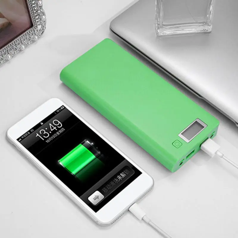 DIY 8x18650 Портативный Батарея Мощность банк Чехол Коробка ЖК дисплей Дисплей Dual USB