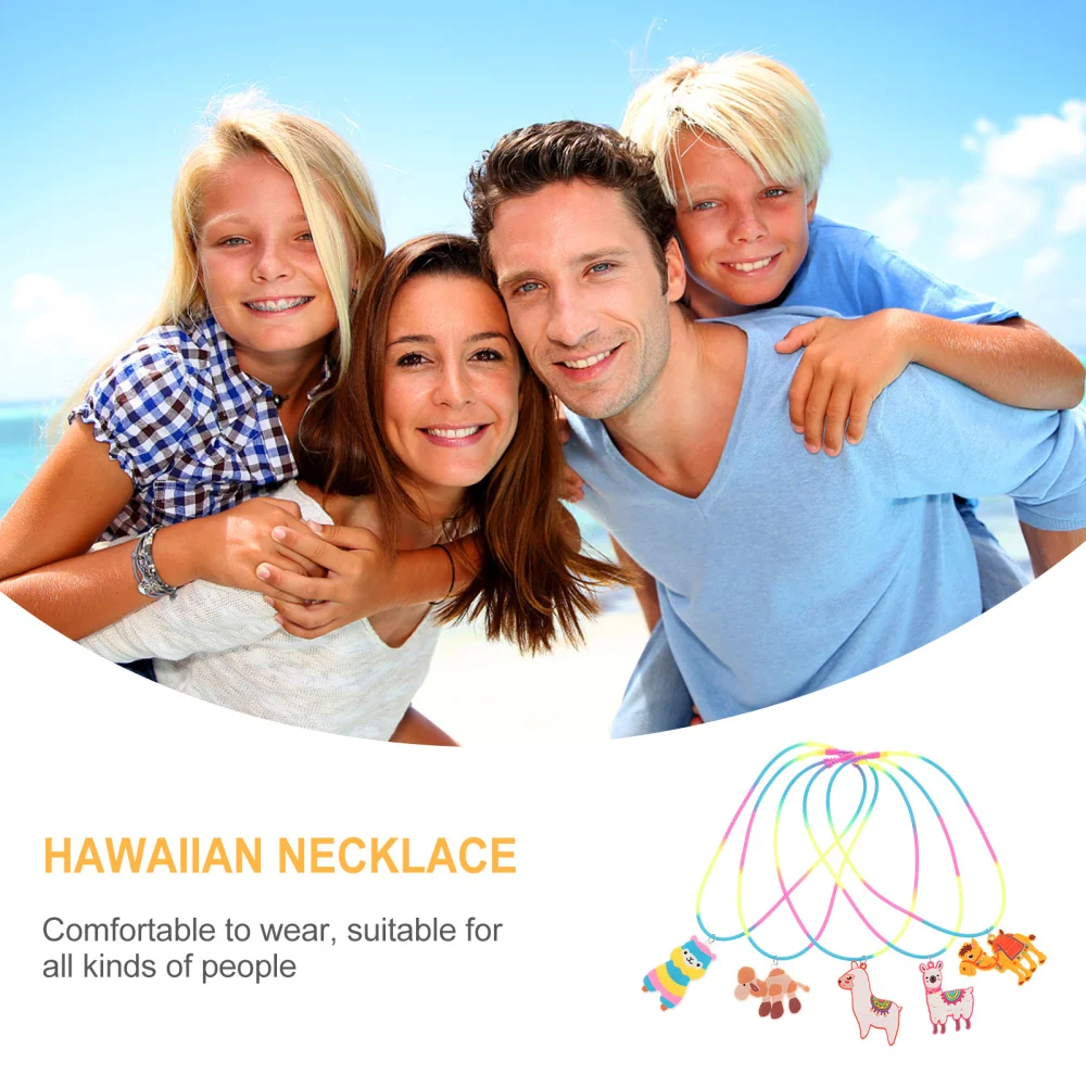 

5pcs Children Cartoon Animal Charms Pendant Adorable Silicone Necklace Gift