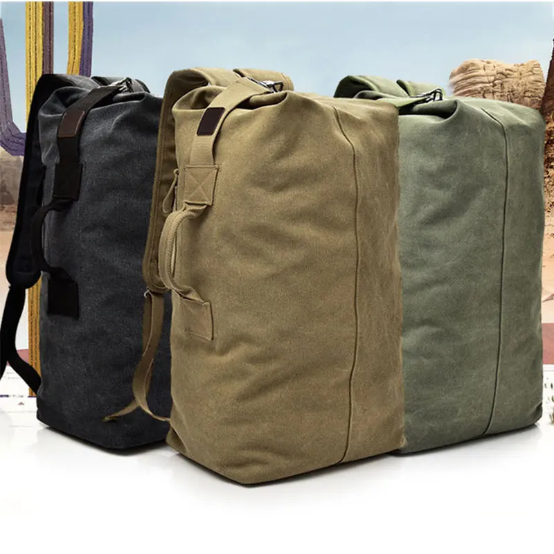 Men's Luggage Canvas Bag Large Capacity Camping Backpack Large Roomy Mountaineering Backpack Best Quality Outdoor Luggage Bag