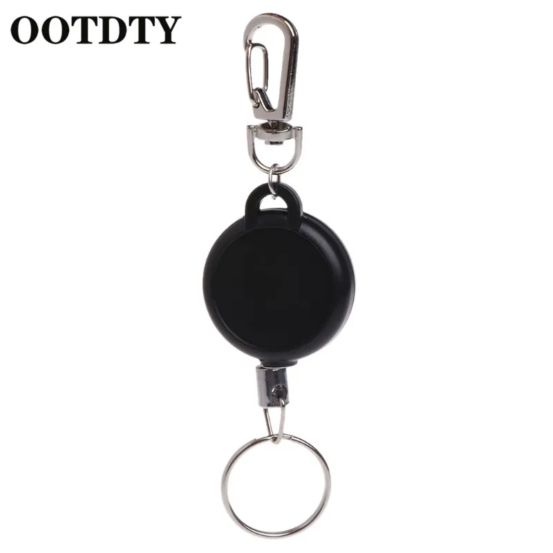 

OOTDTY Fishing Zinger Retractor Key Ring Holder Retractable 60cm Steel Cable Anti Lost Fishing Zinger fishing tool