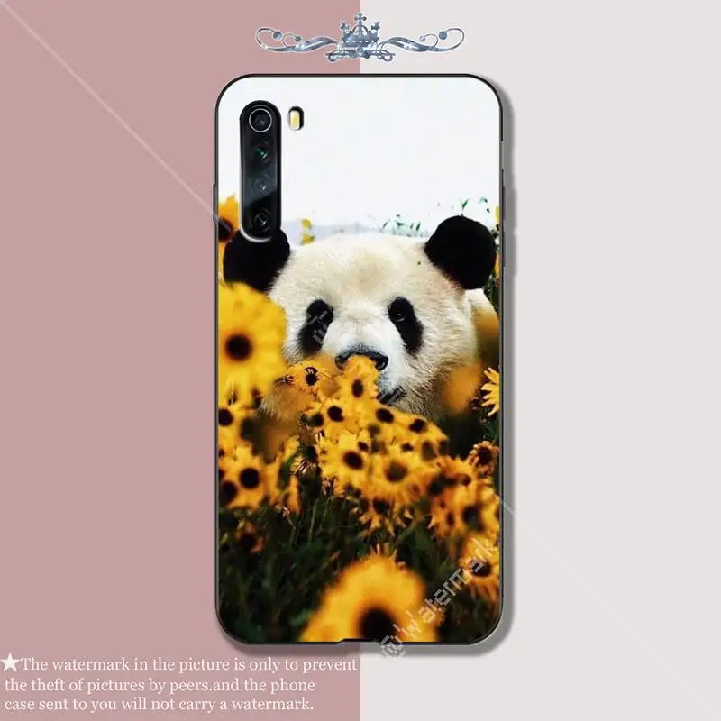 Yinuoda панда черный мягкий чехол для телефона xiaomi redmi 4X 5 plus 6 6A 7 7A 8 8A 9 note 4 T pro max funda |