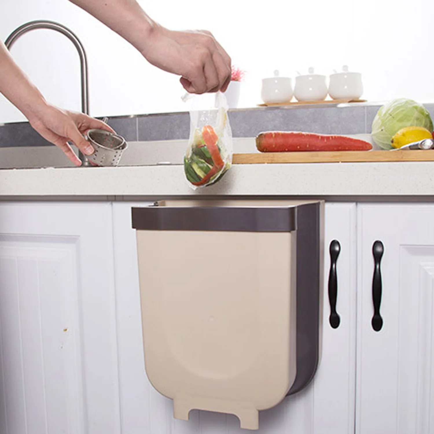 Подвесная разборная мусорная корзина для кухни кабинета двери ящика