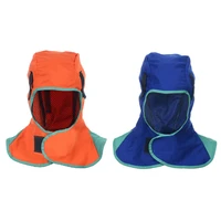 blue orange washable flame retardant helmet comfort welding headgear neck face protection hood practical welder head intensely