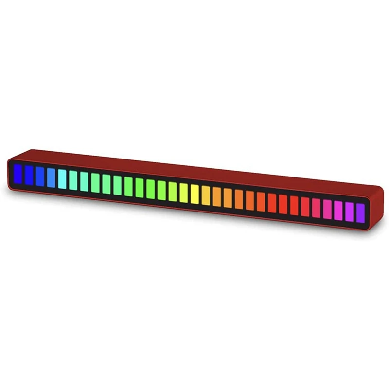 

Top 32 Bit Music Aluminum Metal Bar Voice Sound Control Audio Spectrum RGB Light LED Display Rhythm Pulse Colorful Signal