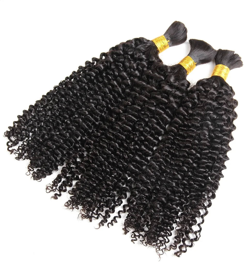 

Brazilian Braiding Human Hair Bulk No Weft Remy Hair Weaving Bundles Kinky Curly Bulk Human Hair Extensions