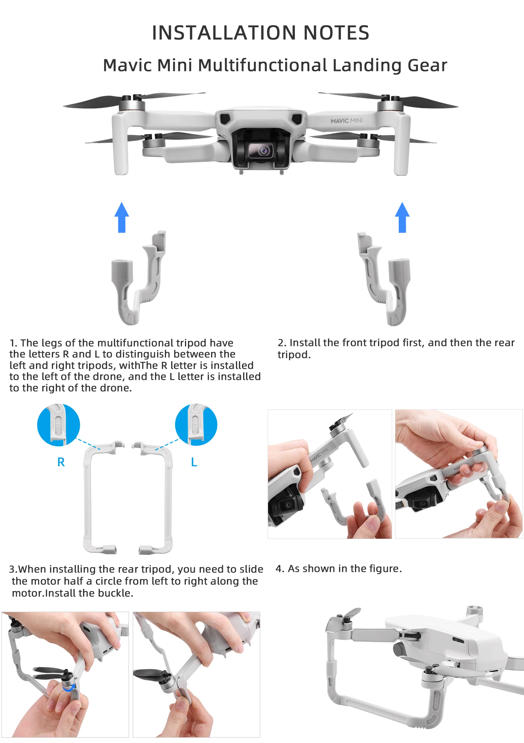 Safety Height Extender Accessory Landing Gear Kits for DJI Mavic Mini/ Mini 2 Drone Accessories | Электроника
