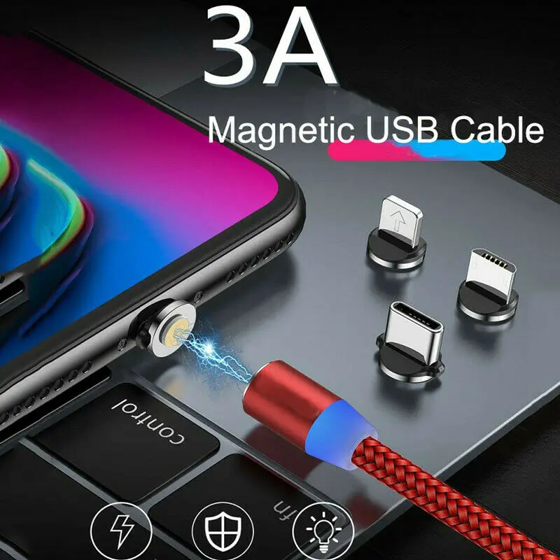 1 м 2 магнитное быстрое зарядное устройство для зарядки 3A USB кабель Sumsung S6 S7 S8 iPhone 6 7