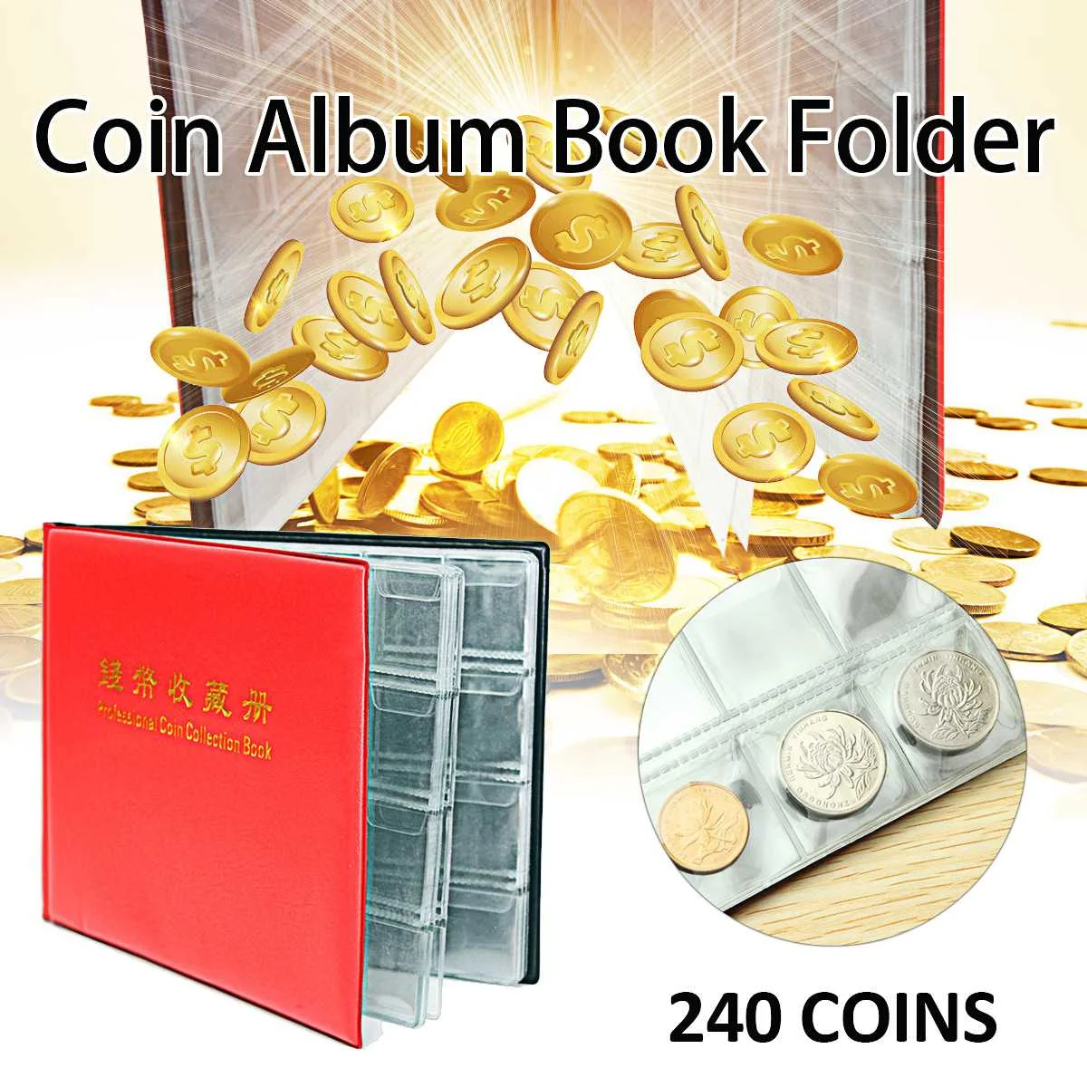 10/20 Pages 240/480 Pockets Coin Album Book Collection Decoration Photo PVC Penny Money Storage Case Folder Holder | Дом и сад
