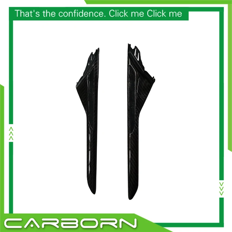 

For BMW New F90 M5 2018-On Gloss Black Real Carbon Fiber Replacement Type Styling Car Side Fender Air Vent Trim 2Pcs With Emblem