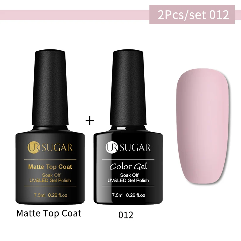 Set 12 Ur Sugar 7,5 мл матовый Гель-лак цветной УФ-гель для ногтей матовое верхнее покрытие замачиваемый УФ светодиодный Гель-лак для ногтей Гель-лак гибридный - Цвет: Set 12