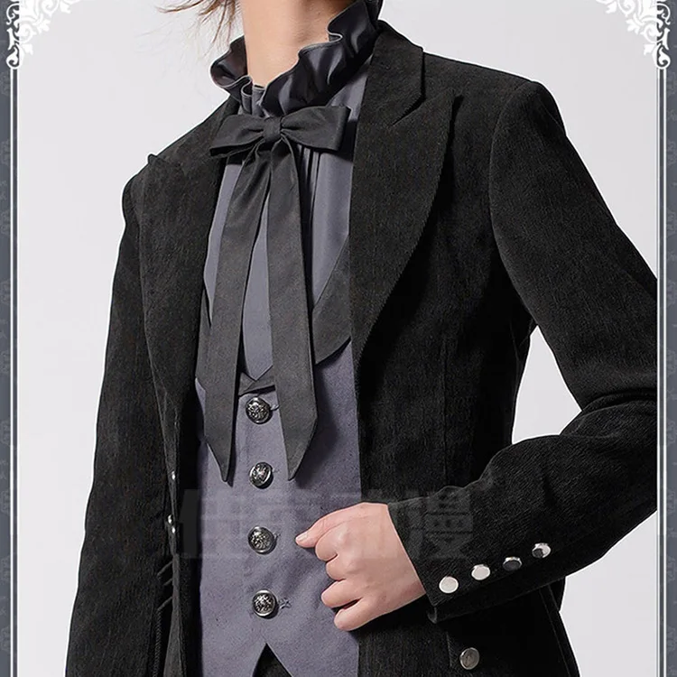 Костюм для косплея с изображением черного Батлера на Хэллоуин Себастьян костюм