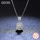 Ожерелье с кулоном Geoki VVS1 из серебра 925 пробы с муассанитом, 1 карат