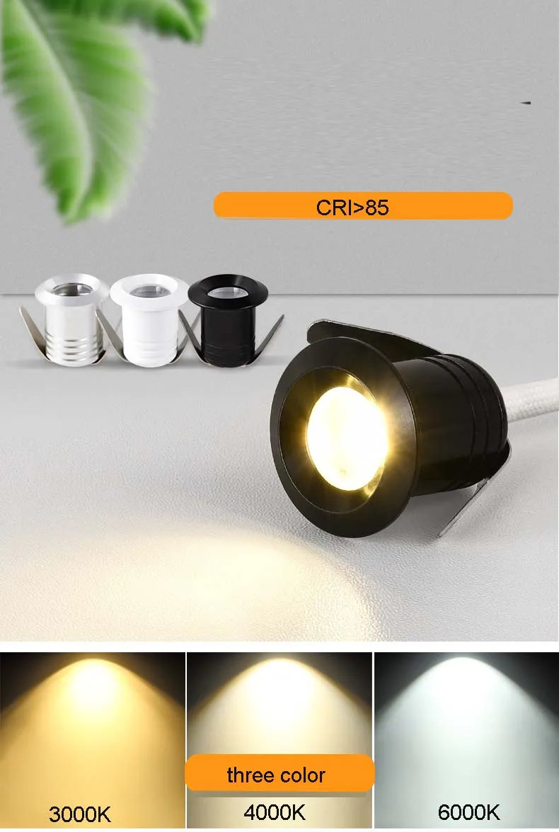 Серебристые/черные/белые приглушаемые миниатюрные светодиодные светильники 3 Вт