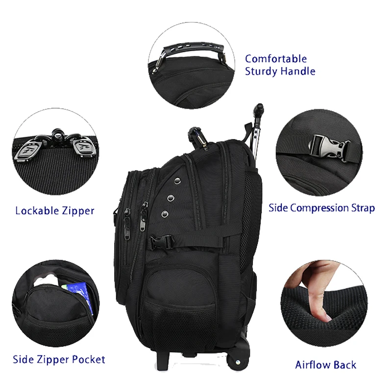 Рюкзак для ноутбука Matein 17 дюймов путешествий со съемными колесами 2019 | Багаж и