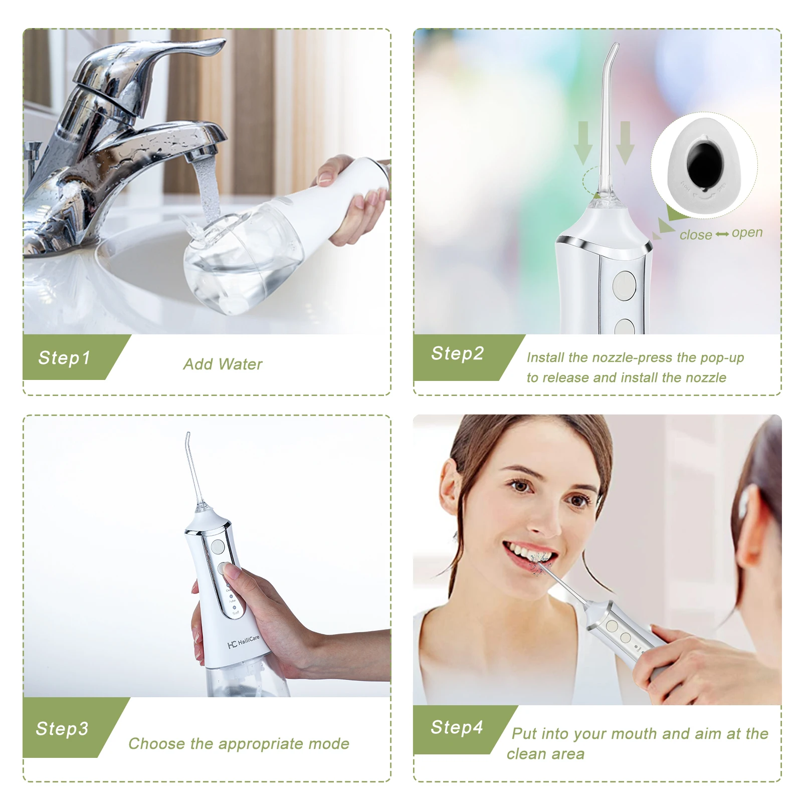 

5 Modes Oral Irrigator USB Rechargeable Water Floss Portable Dental Water Flosser Jet 350ml Irrigator Dental Teeth Cleaner+5 Jet