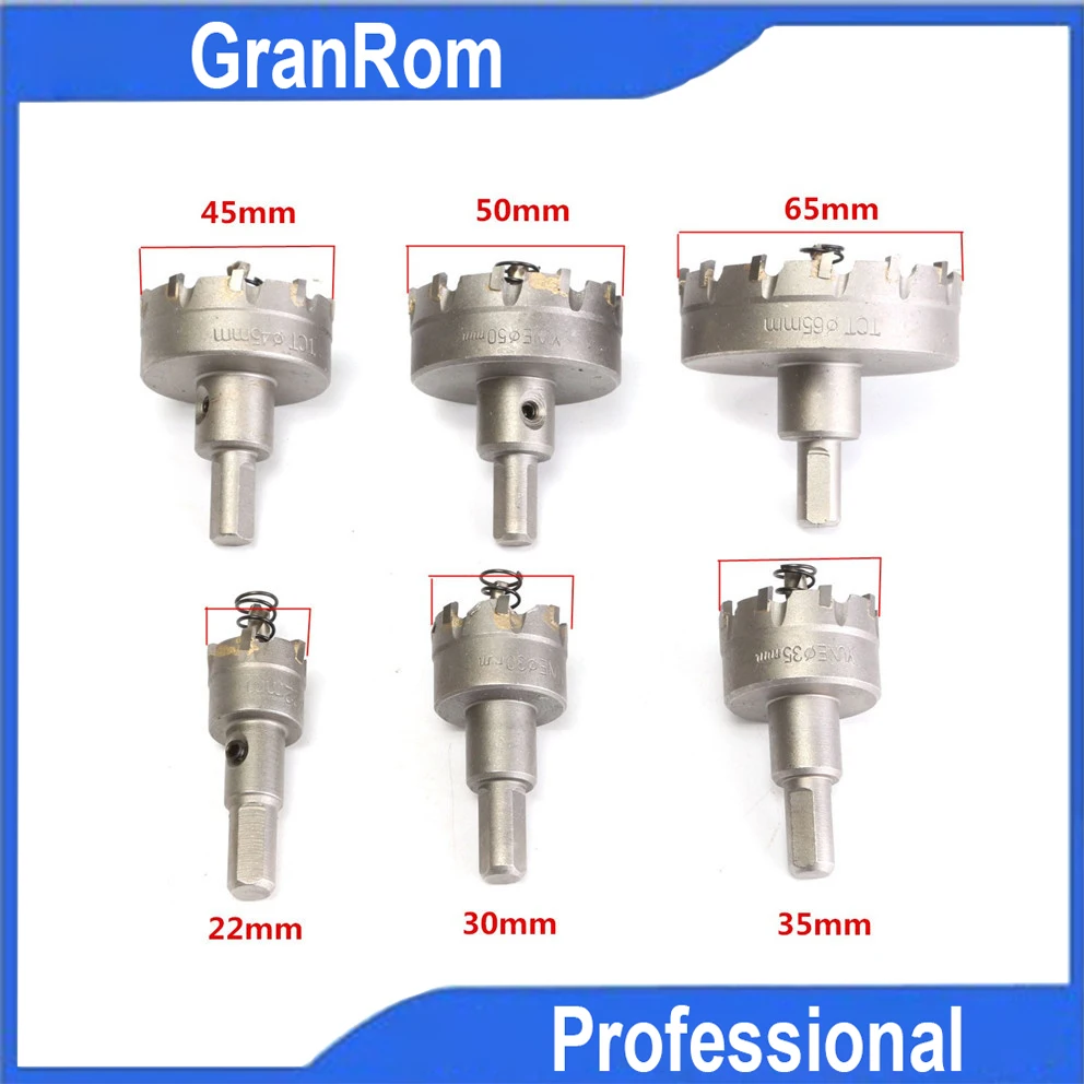 

Carbide Alloy Hole Opener 6pcs Set 22mm 30mm 35mm 45mm 50mm 65mm Stainless Steel Reamer 22-65mm Drill Bits
