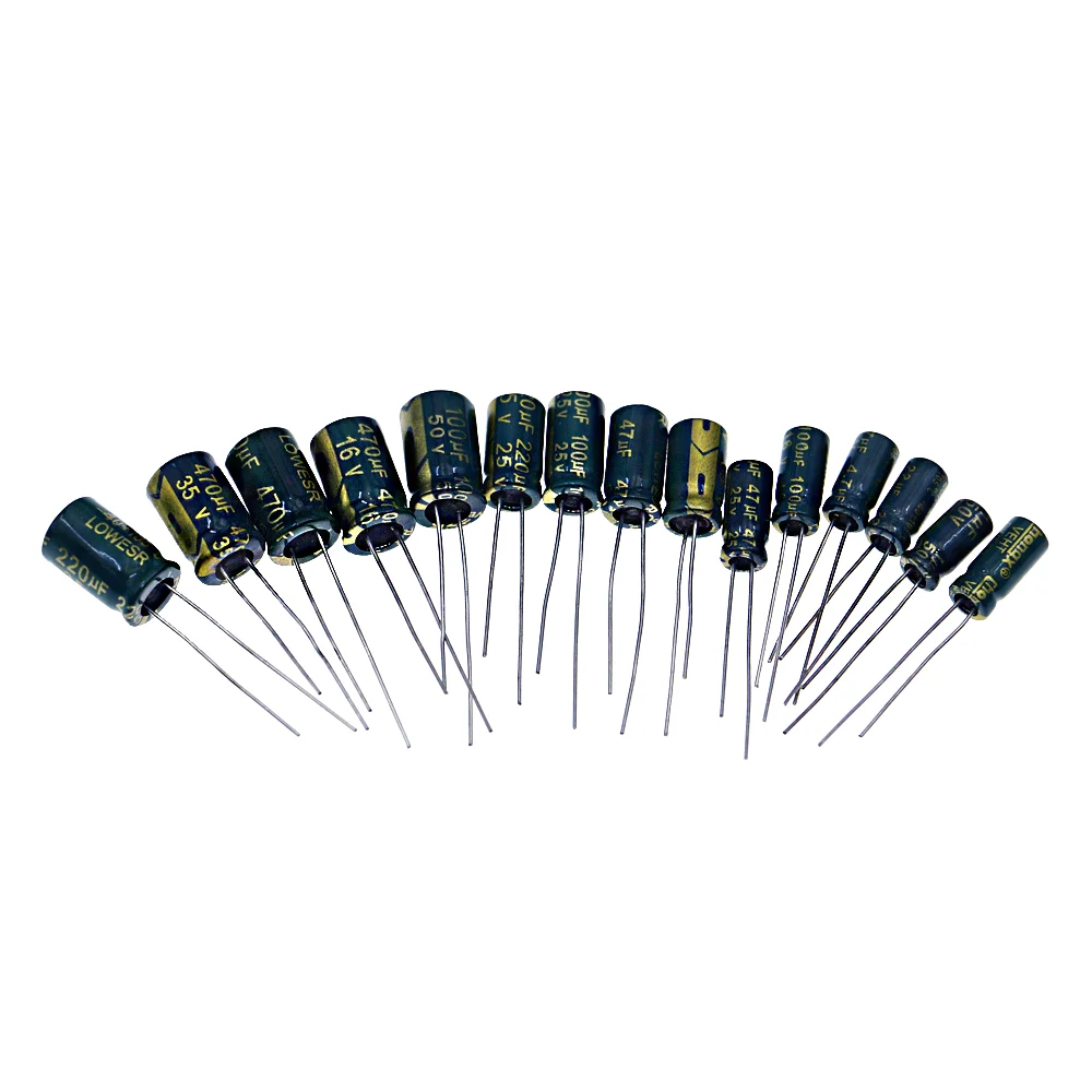 Набор алюминиевых электролитических конденсаторов 225 шт./кор. комплект 15