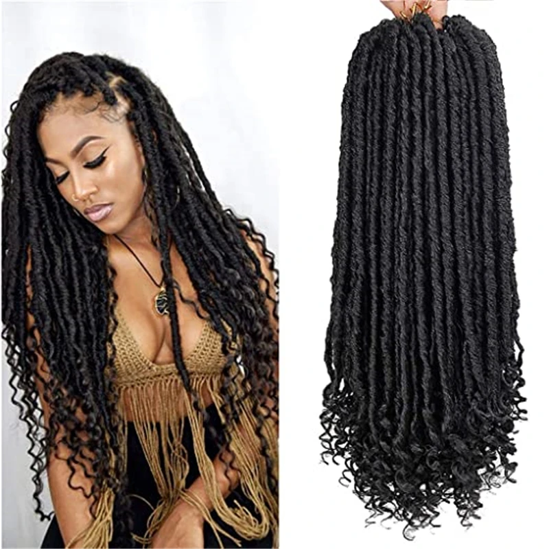 Прямые богини Locs вязаные волосы косы для Prelooped искусственные локоны с кудрявыми